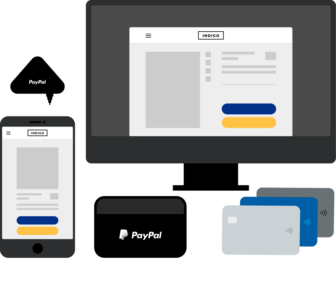 Ilustración de las soluciones de sistemas de punto de venta de PayPal