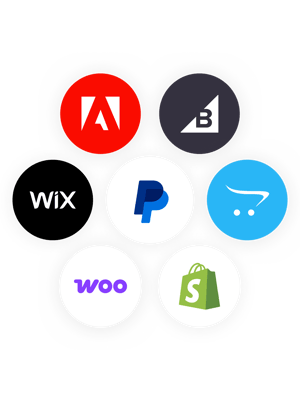 Montage of brands included in the PayPal partner program